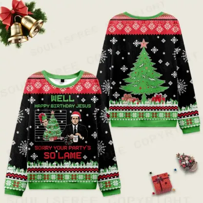 Sorry Your Christmas Party’s So Lame Ugly Christmas Knit Sweatshirt