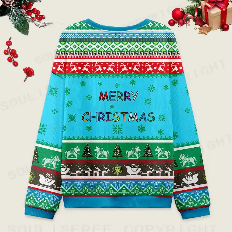 Everything Is Fine Ugly Christmas Knit Sweatshirt