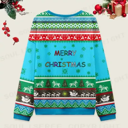 Everything Is Fine Ugly Christmas Knit Sweatshirt