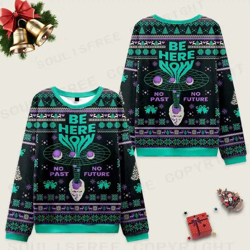 Here Now Ugly Christmas Knit Sweatshirt