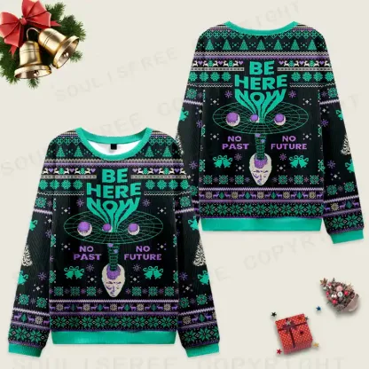 Here Now Ugly Christmas Knit Sweatshirt