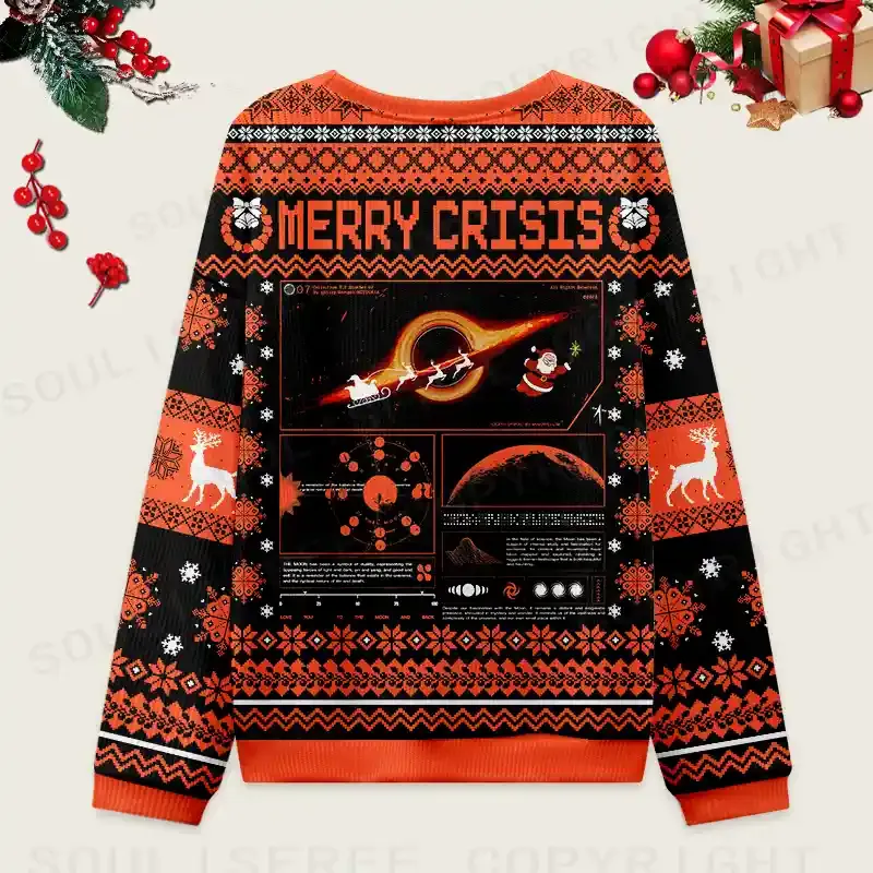 Personalized The Mystery Of Black Holes Mesh Jersey Ugly Christmas Knit Sweatshirt