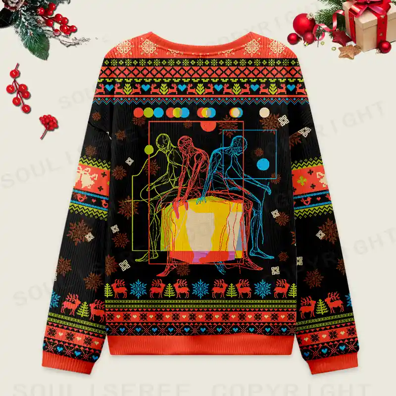 Meditation In Color Ugly Christmas Knit Sweatshirt