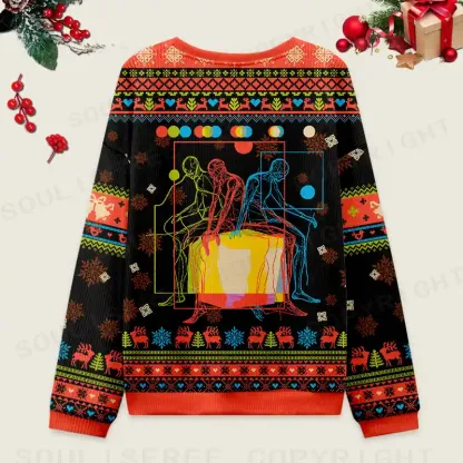 Meditation In Color Ugly Christmas Knit Sweatshirt