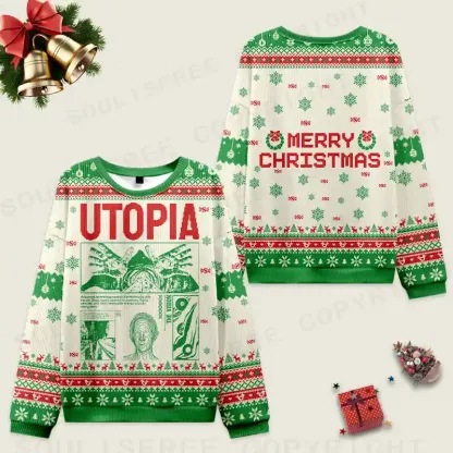 Yearning For Utopia Ugly Christmas Knit Sweatshirt