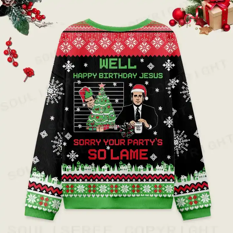Sorry Your Christmas Party’s So Lame Ugly Christmas Knit Sweatshirt