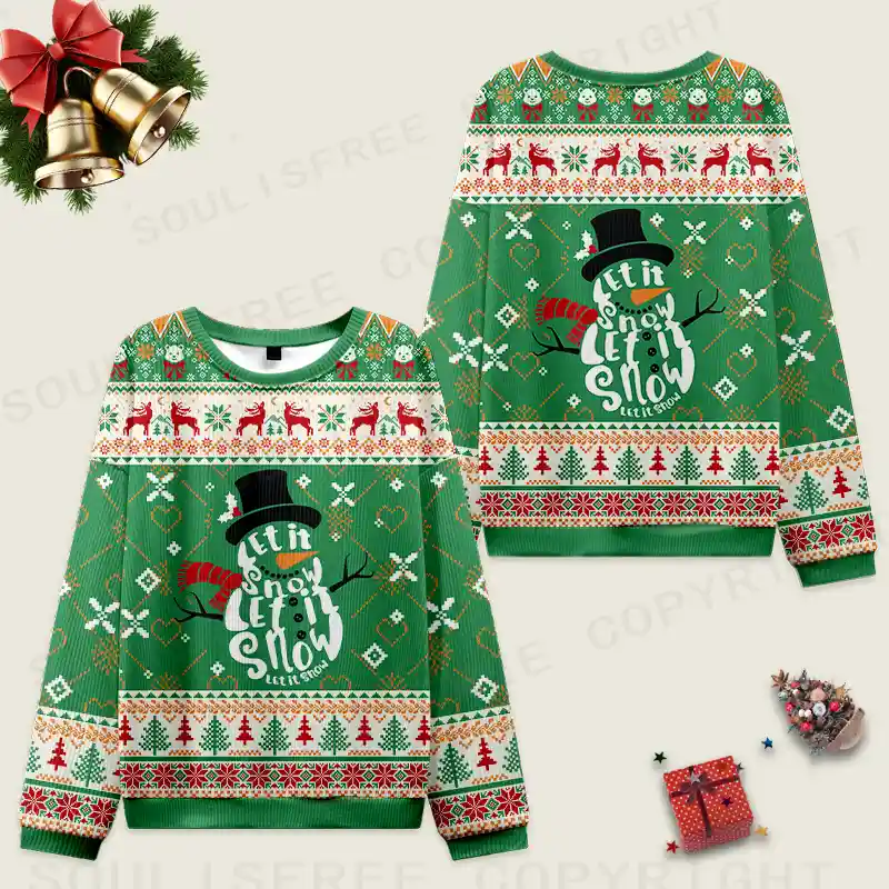 Let It Snow Somewhere Else Ugly Christmas Knit Sweatshirt
