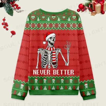 never better Ugly Christmas Knit Sweatshirt
