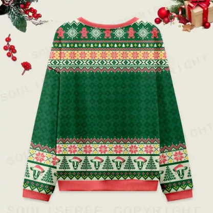 Merry Moo Ugly Christmas Knit Sweatshirt