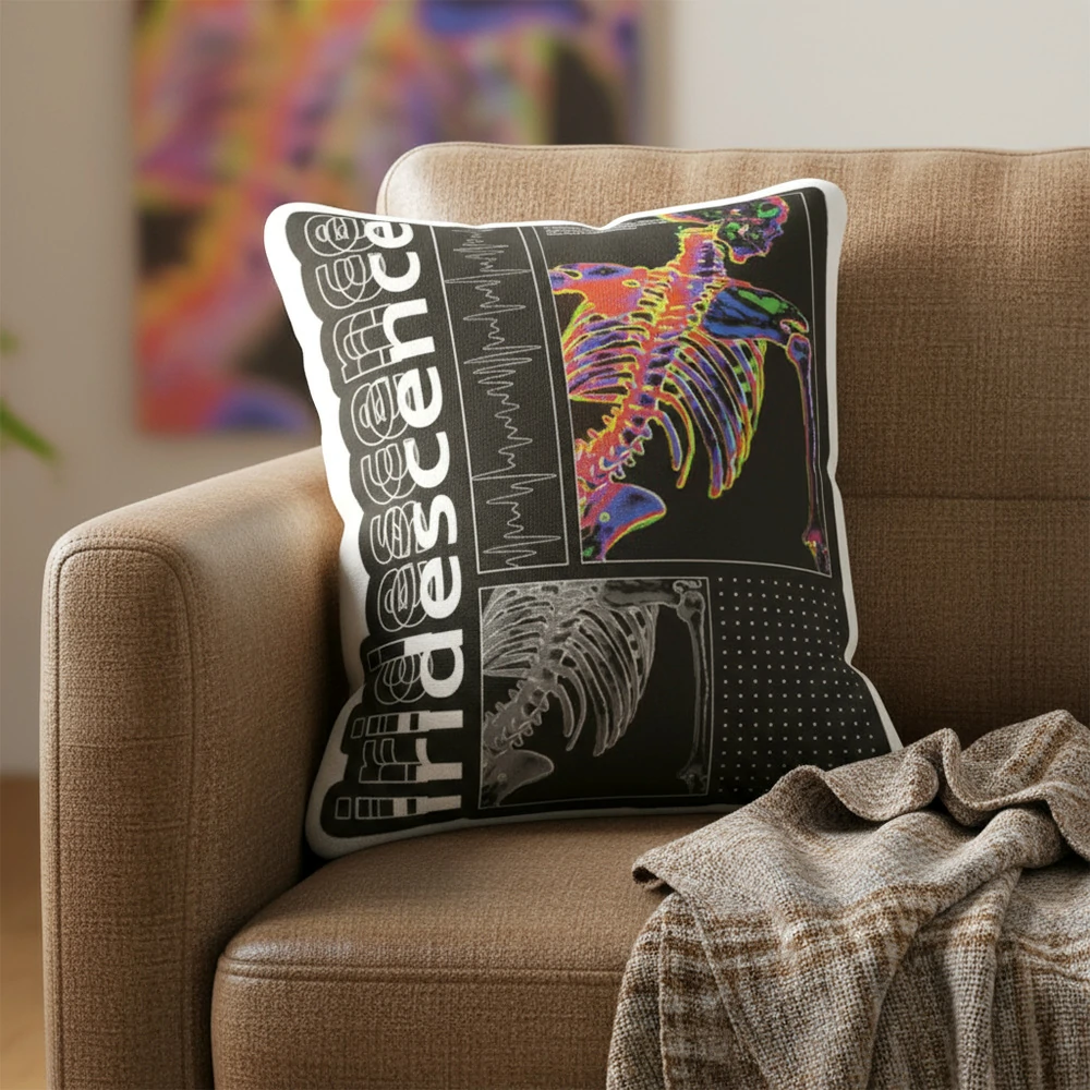 Iridescent Skeleton Art Pillow