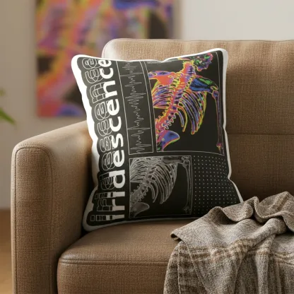 Iridescent Skeleton Art Pillow