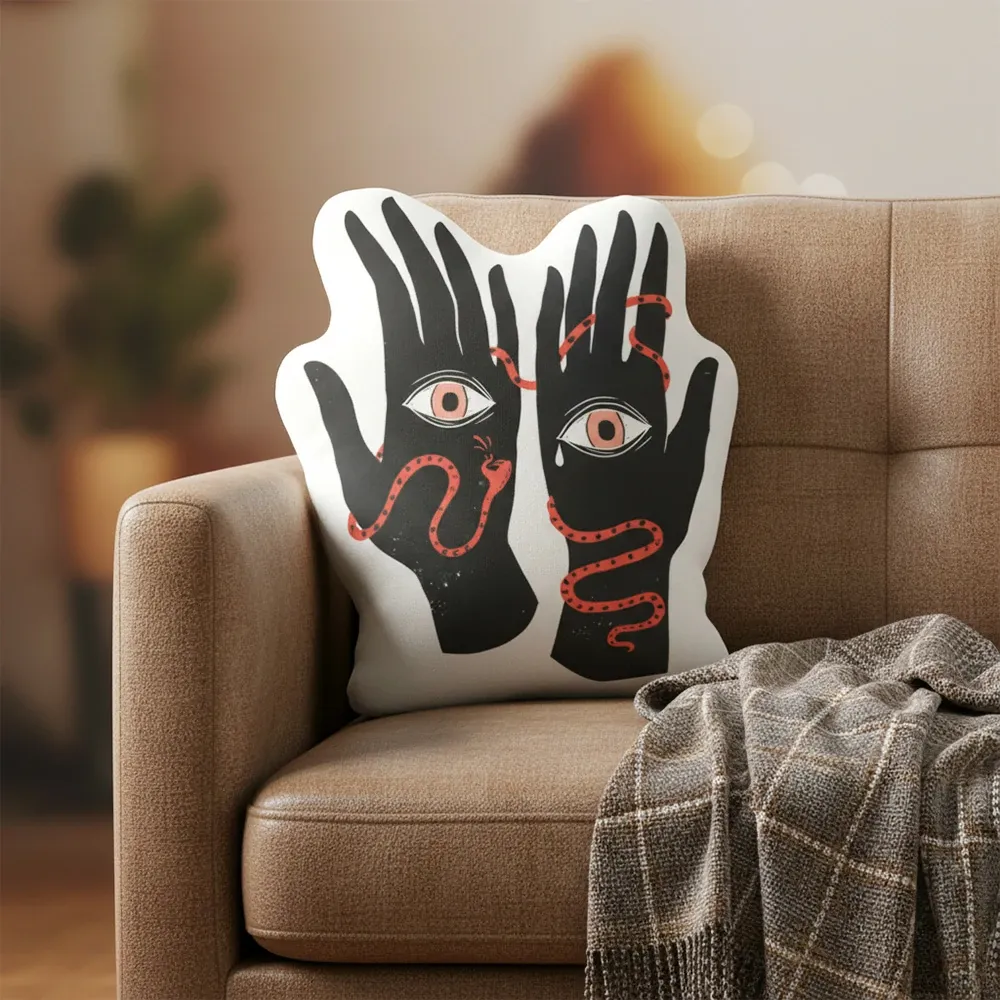 Mystic Serpent Hand Art Pillow