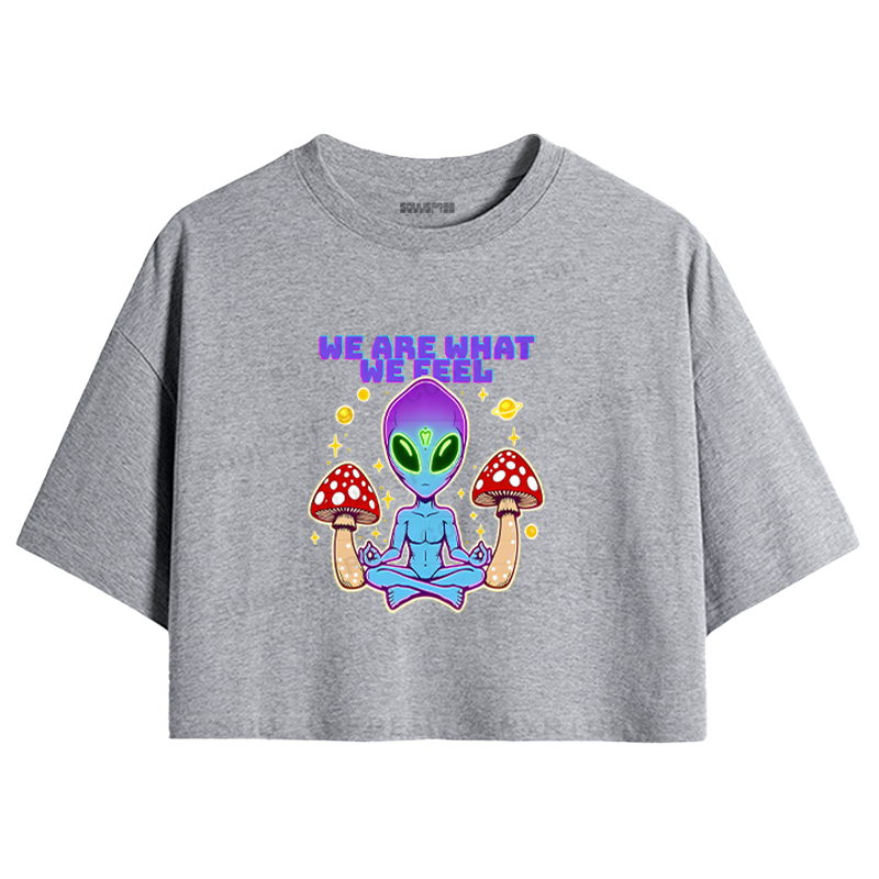 Soulisfree We Are What We Feel Artistic  Crop Tee