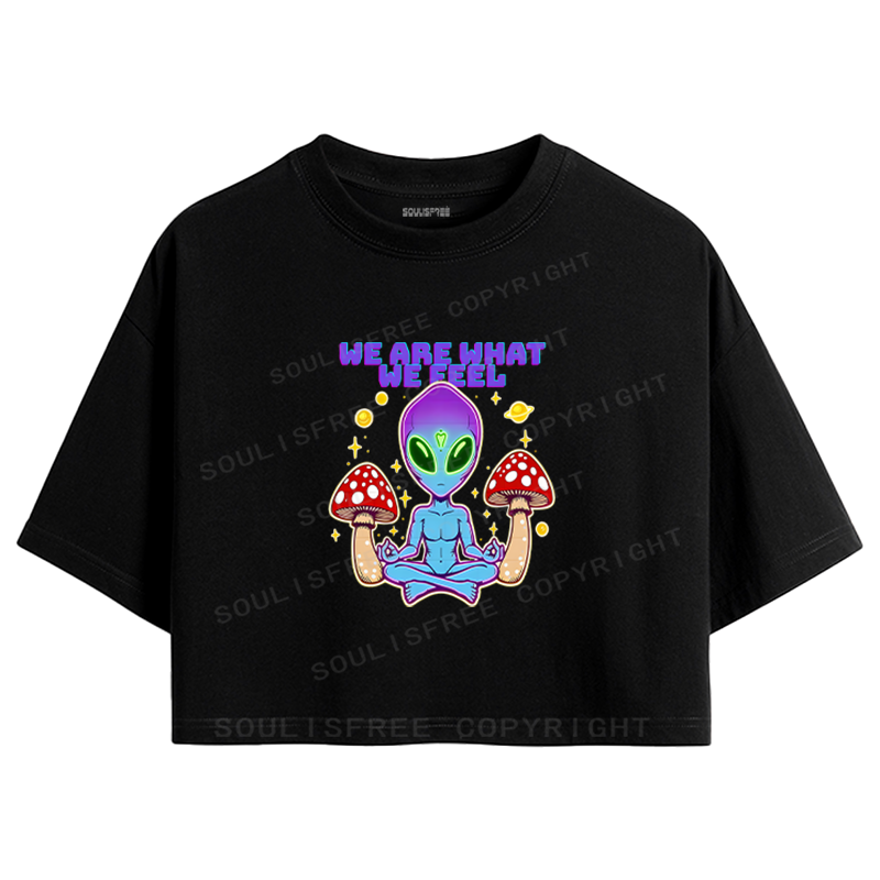Soulisfree We Are What We Feel Artistic  Crop Tee