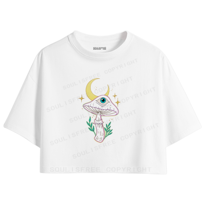 Soulisfree Third Eye In Bloom Artistic  Crop Tee