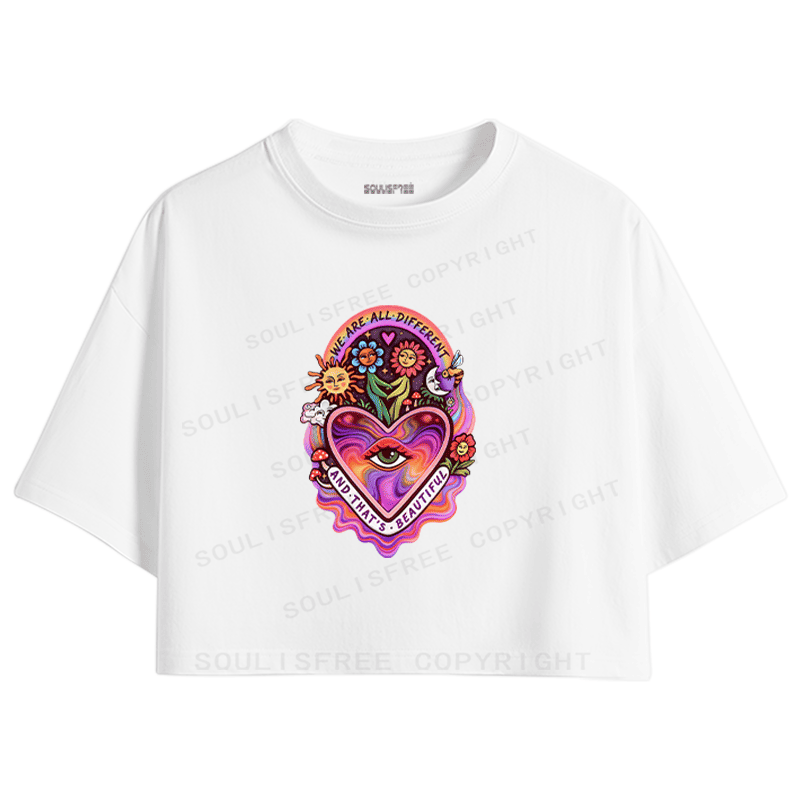 Soulisfree Peace in Every Color Artistic Crop Tee