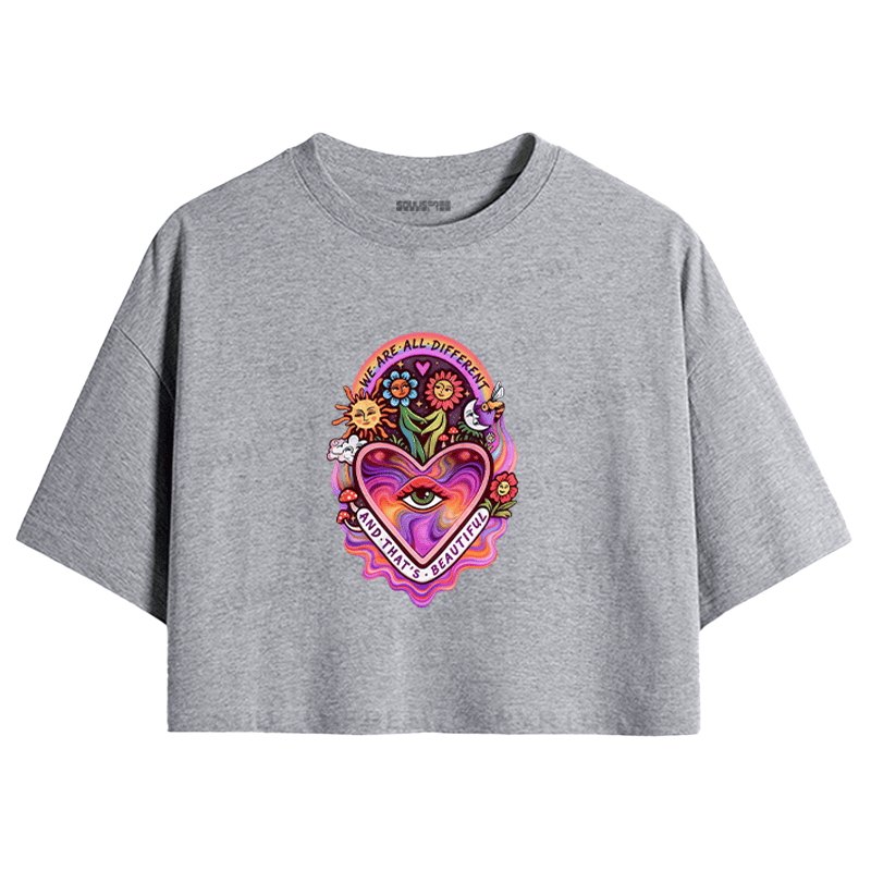 Soulisfree Peace in Every Color Artistic Crop Tee