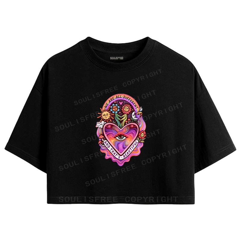 Soulisfree Peace in Every Color Artistic Crop Tee
