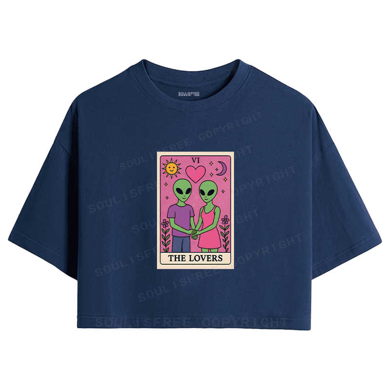 Soulisfree Alien Love Club Artistic  Crop Tee