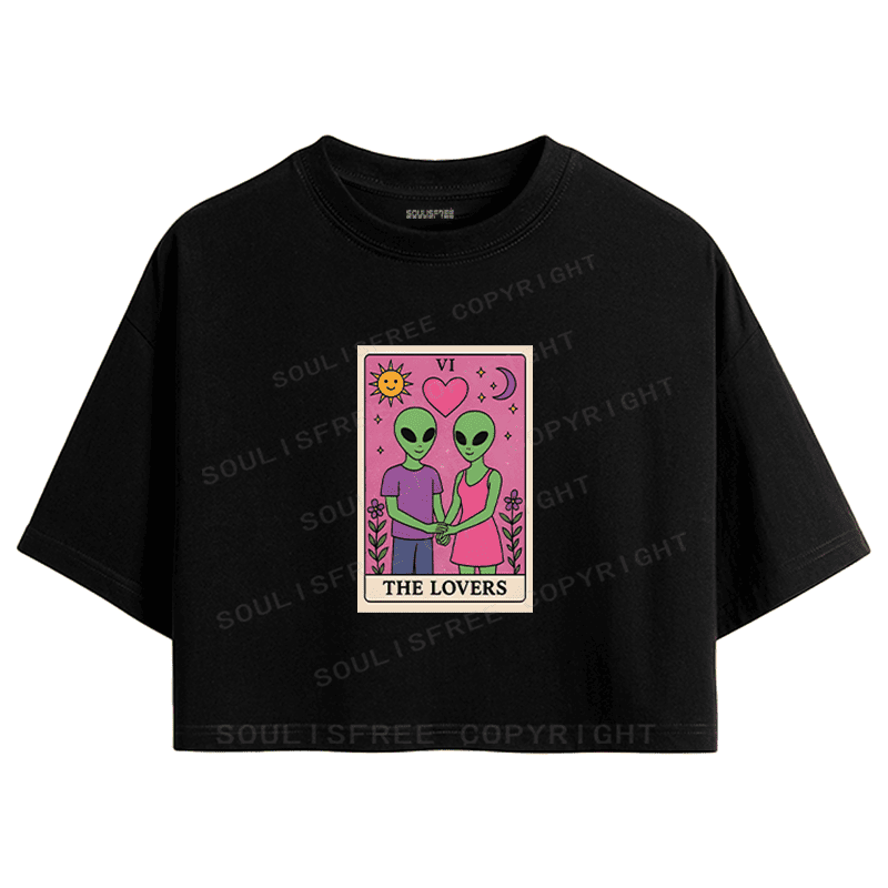 Soulisfree Alien Love Club Artistic  Crop Tee