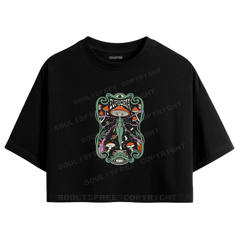 Soulisfree Psychedelic Bloom Artistic Crop Tee