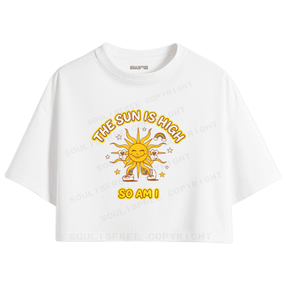 Soulisfree Stay High Stay Bright Artistic Crop Tee