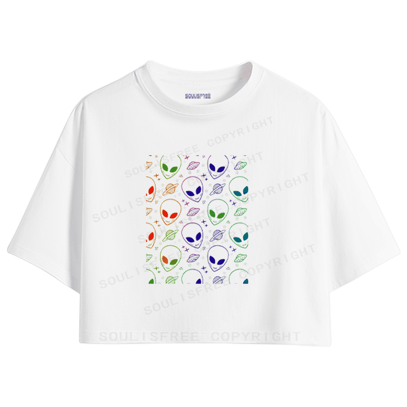 Soulisfree Universal Harmony in Vibrant Hues Artistic Crop Tee