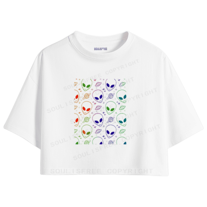 Soulisfree Universal Harmony in Vibrant Hues Artistic Crop Tee