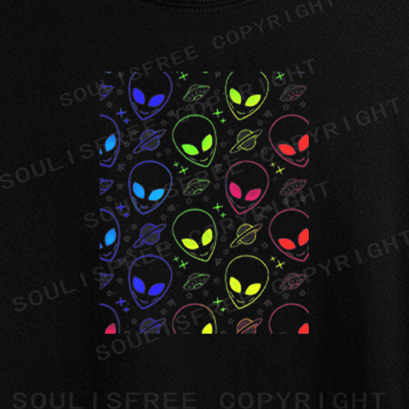 Soulisfree Universal Harmony in Vibrant Hues Artistic Crop Tee