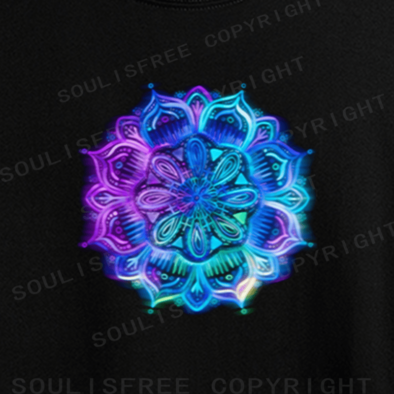 Soulisfree Mystic Neon Harmony Artistic Crop Tee