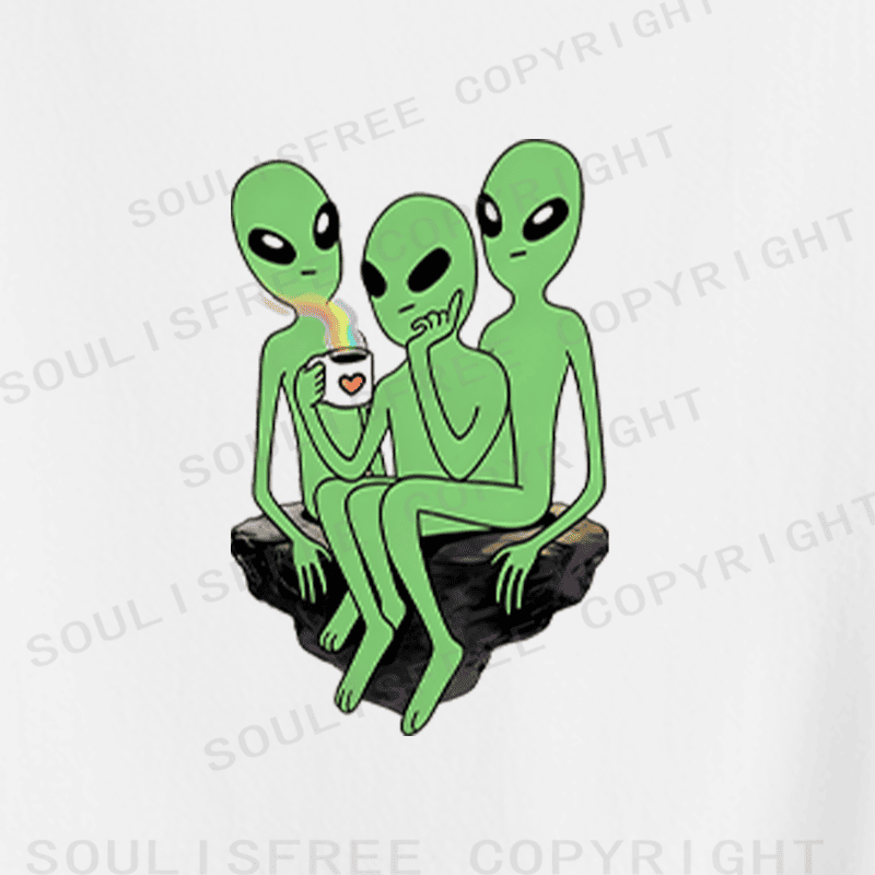 Soulisfree UFO Tea Time Peaceful Encounter Crop Tee