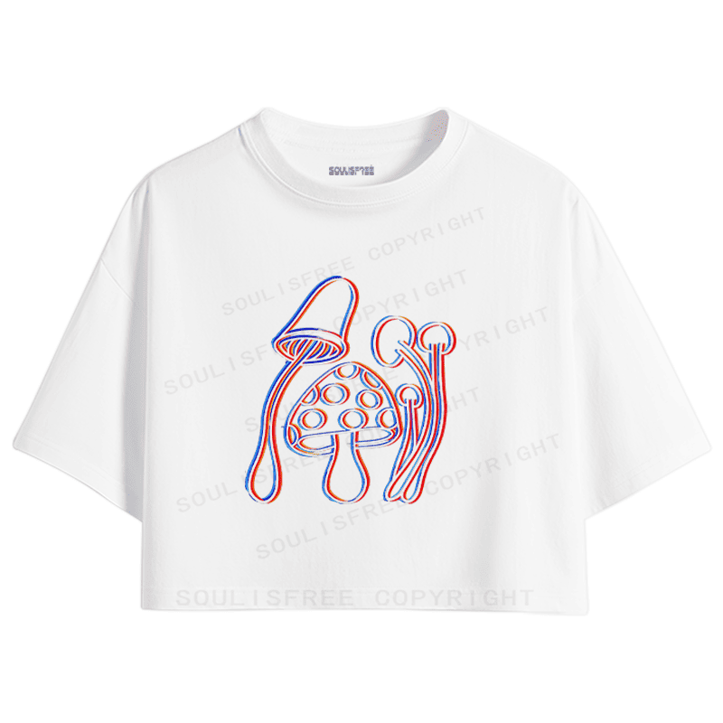 Soulisfree Virtual Forest Red Blue Vision Illusion  Crop Tee