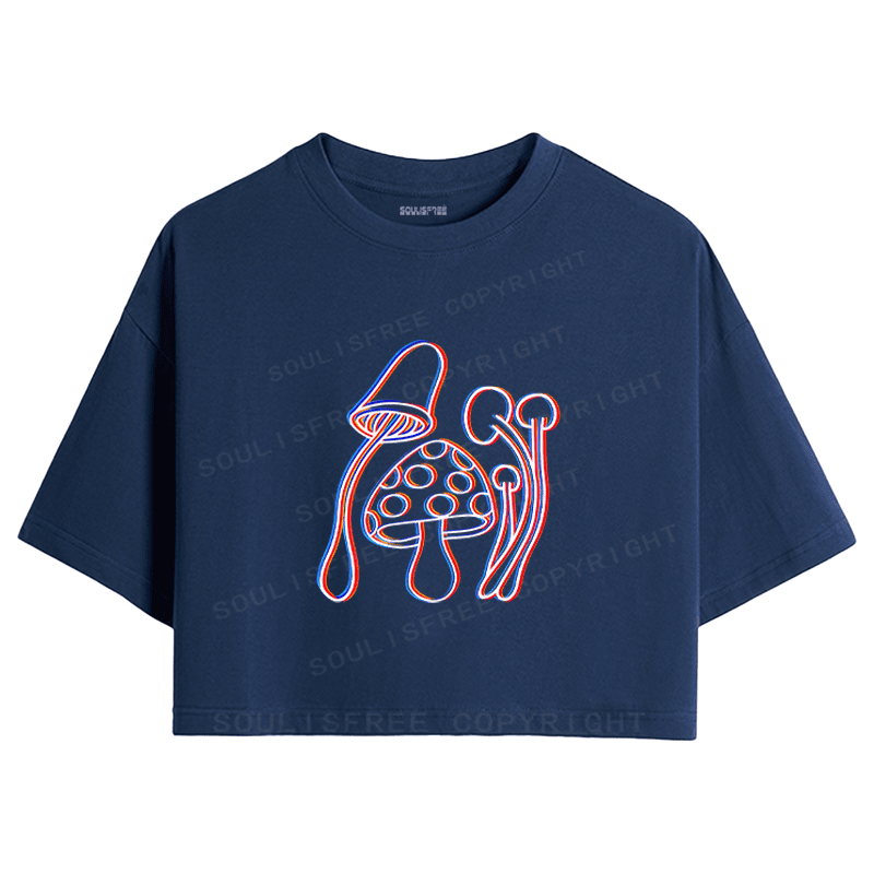 Soulisfree Virtual Forest Red Blue Vision Illusion  Crop Tee