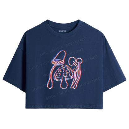 Soulisfree Virtual Forest Red Blue Vision Illusion  Crop Tee