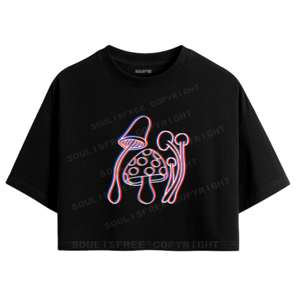 Soulisfree Virtual Forest Red Blue Vision Illusion  Crop Tee
