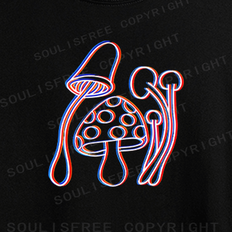 Soulisfree Virtual Forest Red Blue Vision Illusion  Crop Tee
