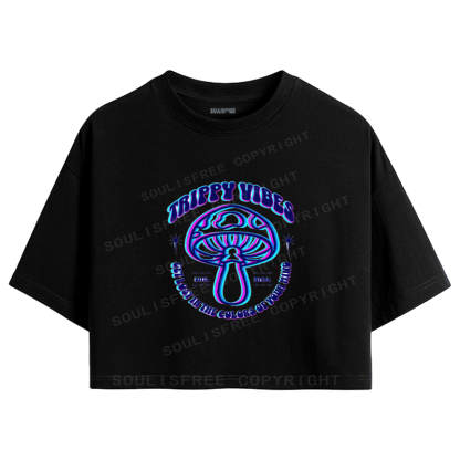 Soulisfree TRIPPY VIBES Mushroom Illusion Crop Tee