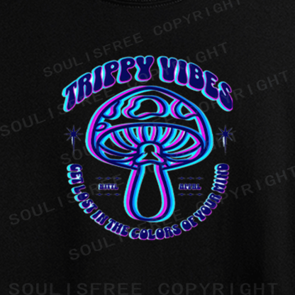Soulisfree TRIPPY VIBES Mushroom Illusion Crop Tee