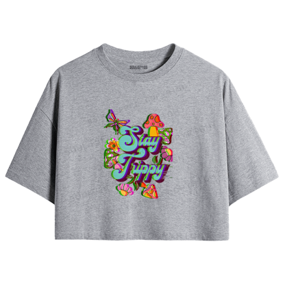 Soulisfree Stay Trippy Garden Illusion Crop Tee