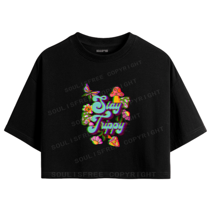 Soulisfree Stay Trippy Garden Illusion Crop Tee