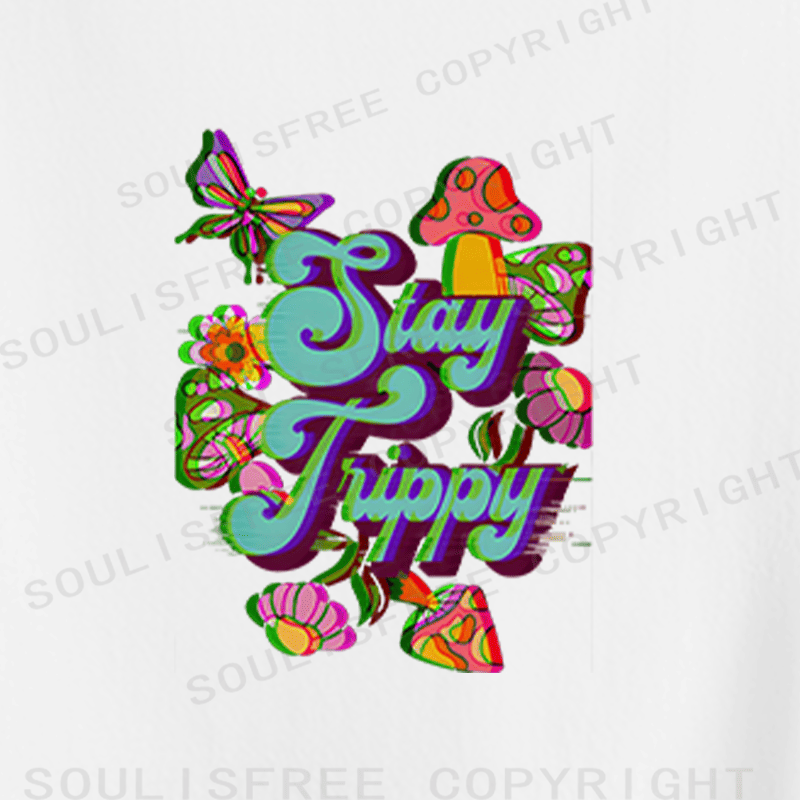 Soulisfree Stay Trippy Garden Illusion Crop Tee