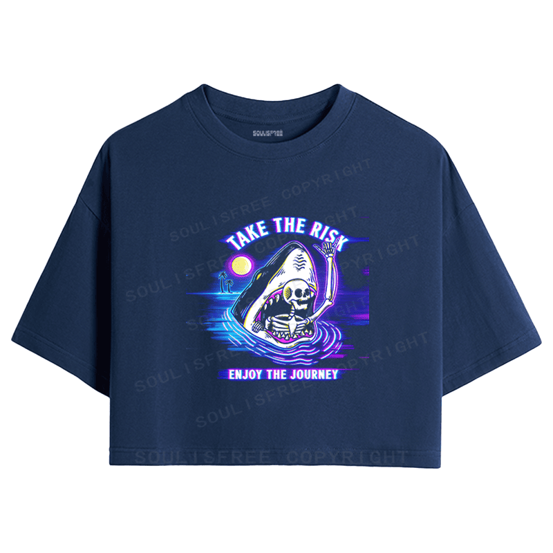 Soulisfree Shark Bite Adventure Illusion Crop Tee