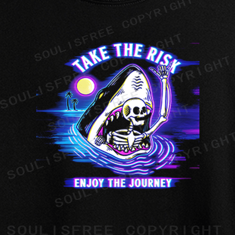 Soulisfree Shark Bite Adventure Illusion Crop Tee