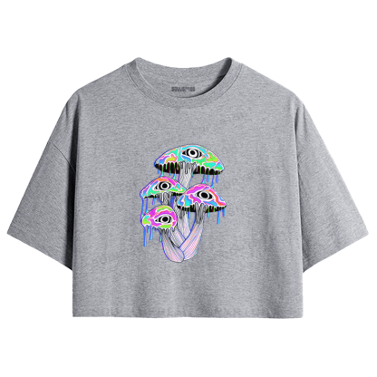 Soulisfree Melting Eye Mushroom Psyche Crop Tee