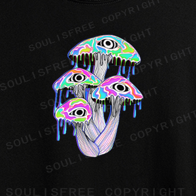 Soulisfree Melting Eye Mushroom Psyche Crop Tee