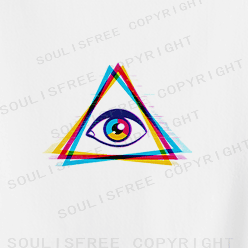 Soulisfree Rainbow Triangle Eye Color Shift Crop Tee