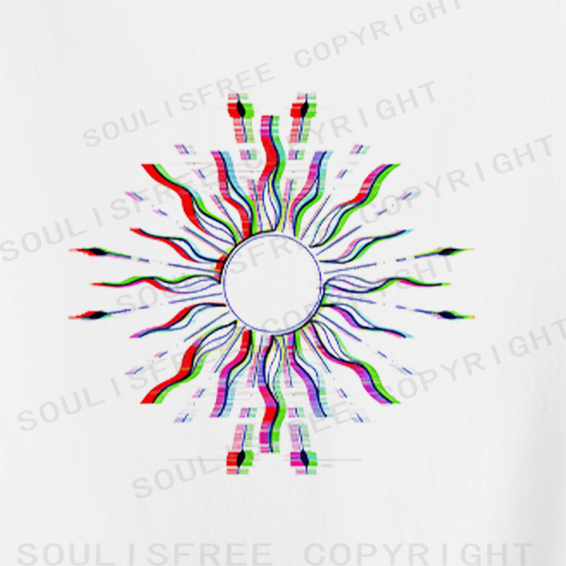 Soulisfree Chroma Burst Glitch Radiance Illusion Crop Tee