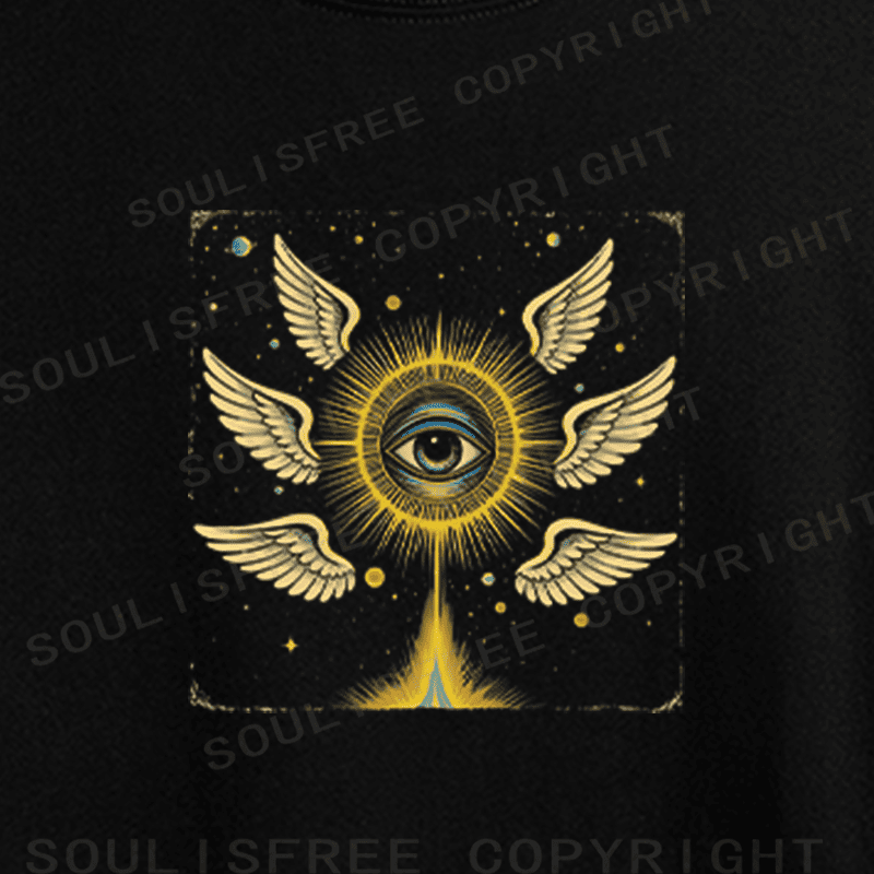 Soulisfree Celestial Eye Winged Radiance Crop Tee