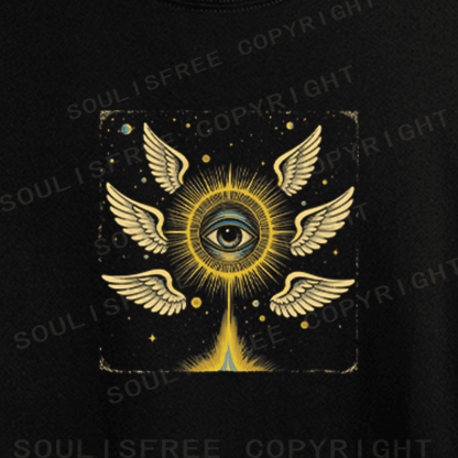 Soulisfree Celestial Eye Winged Radiance Crop Tee