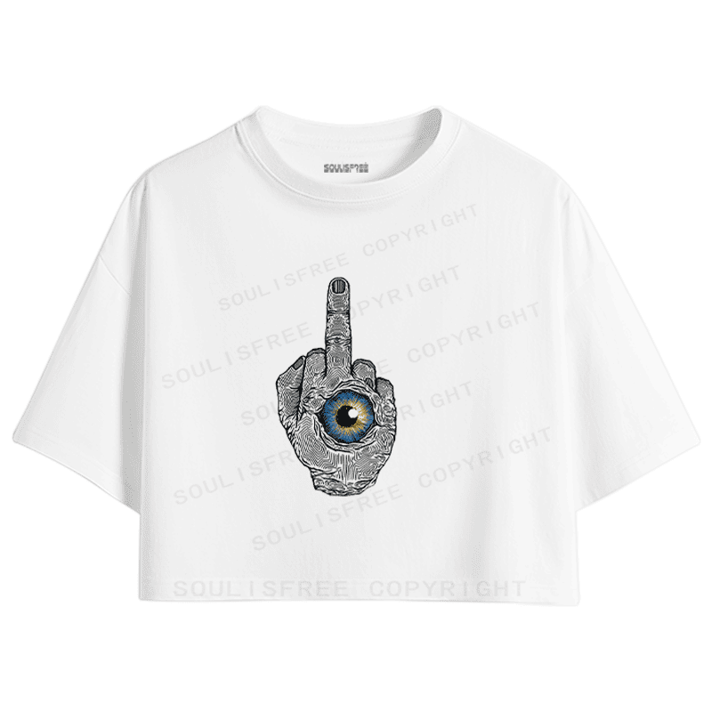 Soulisfree Defiant Gesture Inner Eye Hand Crop Tee